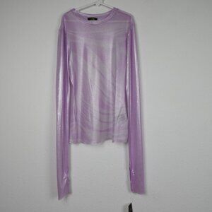 AFRM Mesh Top Women's Size S Purple Orchid Long Sleeve Hippie Festival Boho